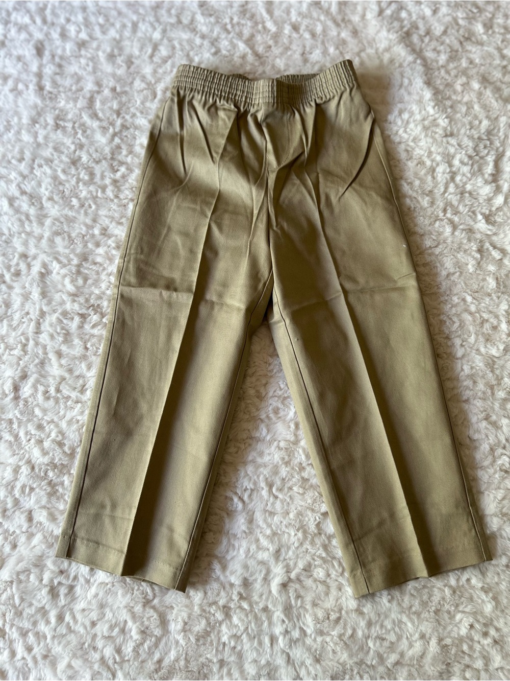 Kids Elastic Waist Khaki Trousers